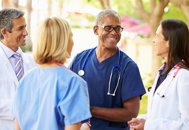 medical staff talking